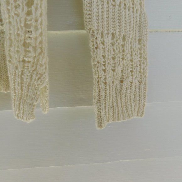 Bohemian Cream Tortoise Button Open Knit Cardigan - Picture 10 of 15